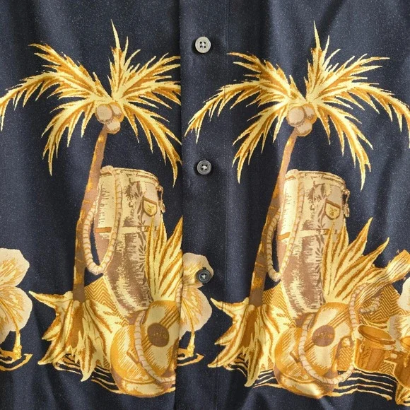 Natural Issue Tropical Short Sleeve Mens Size XXL Black Relaxed Comfort Vacation - Picture 5 of 8